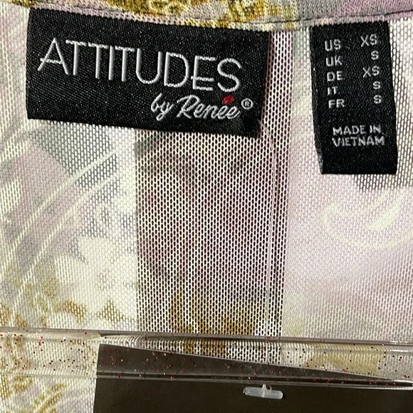 ATTITUDES BY RENEE MESH TOP XS NWT - Picture 3 of 7